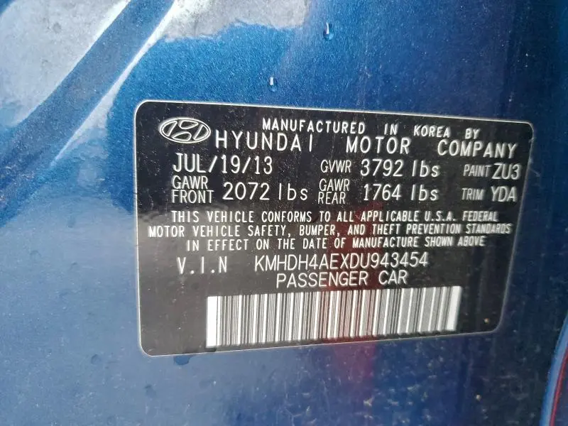 2013 HYUNDAI ELANTRA GLS  