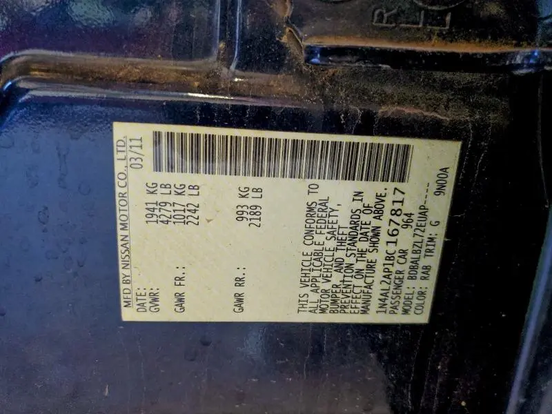 2011 NISSAN ALTIMA 2.5  