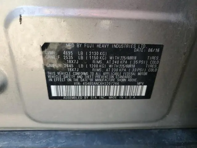 2017 SUBARU OUTBACK 2.5I LIMITED  