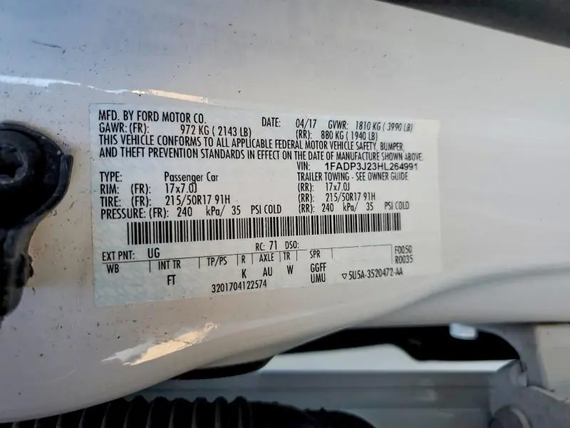 2017 FORD FOCUS TITANIUM  