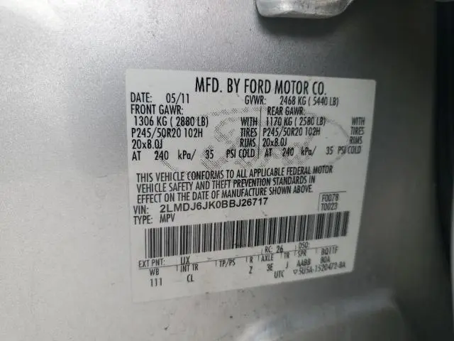2011 LINCOLN MKX   