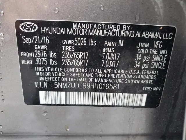 2017 HYUNDAI SANTA FE SPORT   