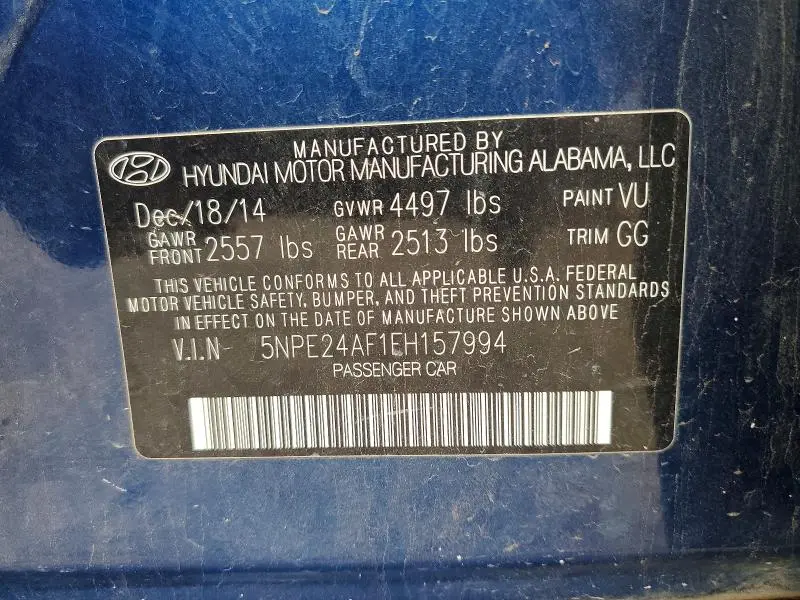 2015 HYUNDAI SONATA SE  