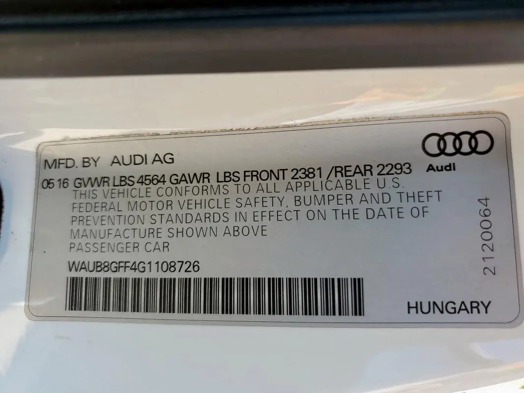 2016 AUDI A3 PREMIUM  