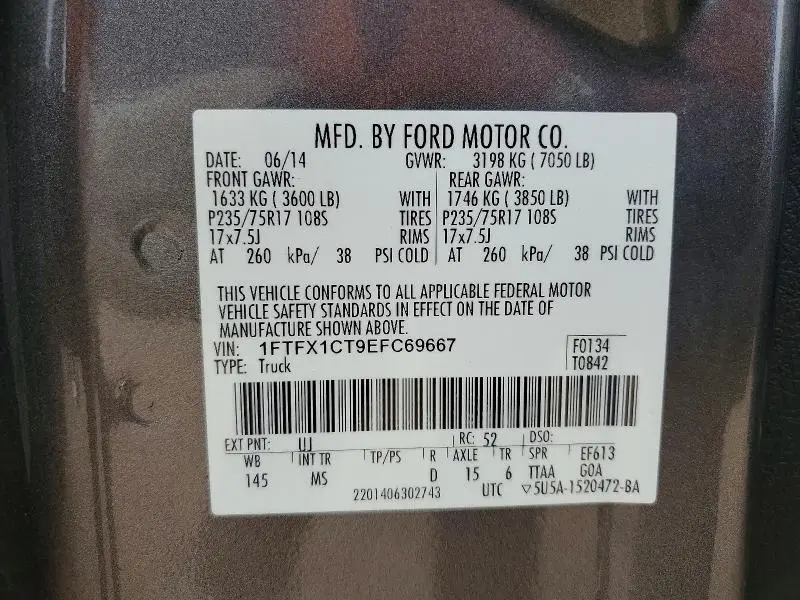 2014 FORD F150 SUPER CAB  
