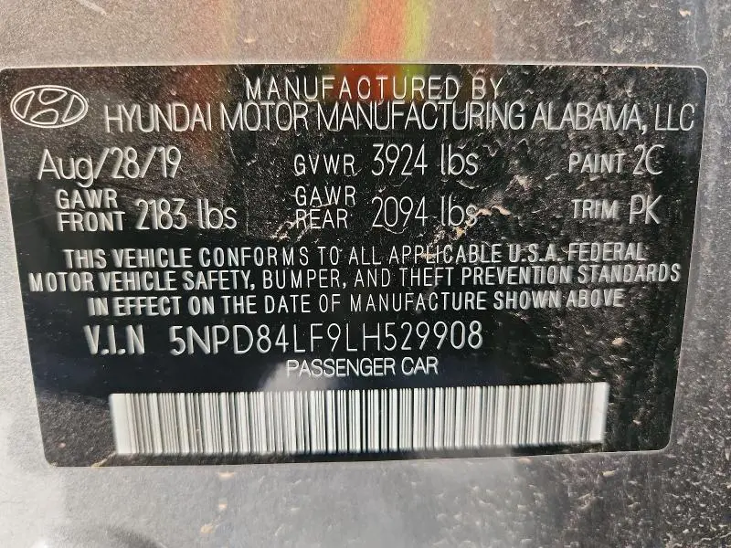 2020 HYUNDAI ELANTRA SEL  