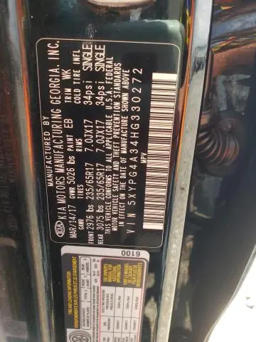 2017 KIA SORENTO LX  