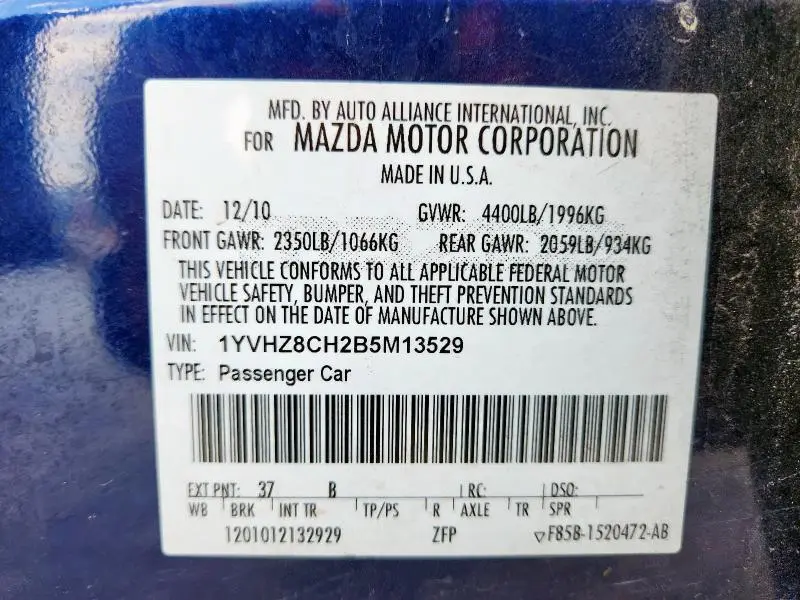 2011 MAZDA 6 I  