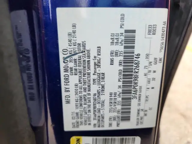 2015 FORD FUSION TITANIUM  