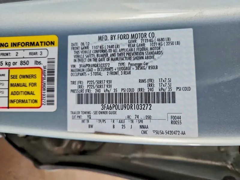 2013 FORD FUSION SE HYBRID  