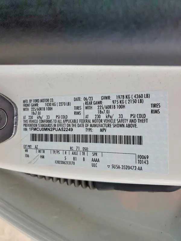 2023 FORD ESCAPE ST LINE  