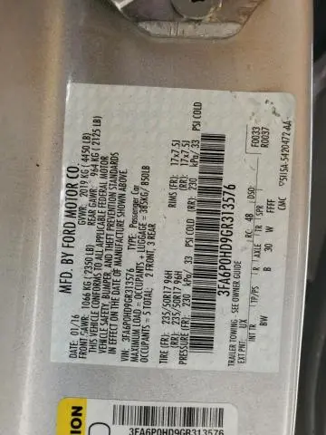 2016 FORD FUSION SE  