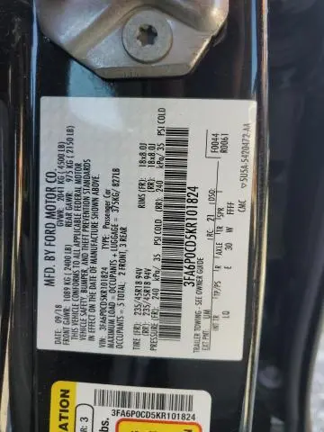 2019 FORD FUSION SEL  