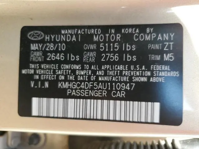 2010 HYUNDAI GENESIS 4.6L  