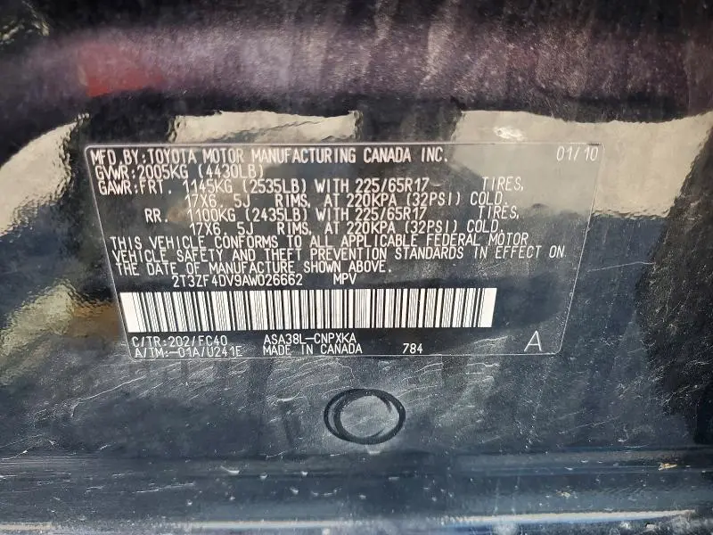2010 TOYOTA RAV4 BASE  
