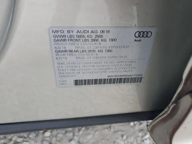 2017 AUDI Q5 PREMIUM PLUS S-LINE  