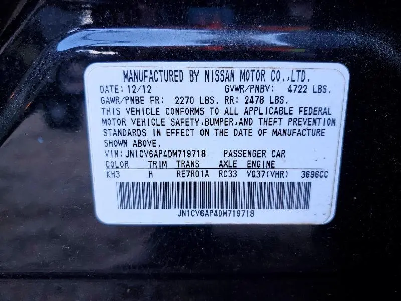 2013 INFINITI G37   