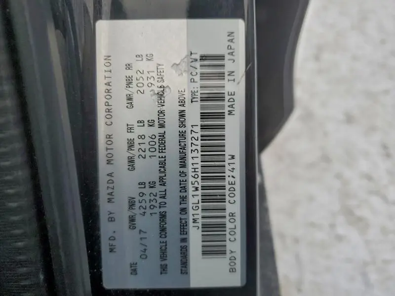 2017 MAZDA 6 GRAND TOURING  