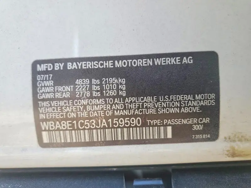 2018 BMW 330E   