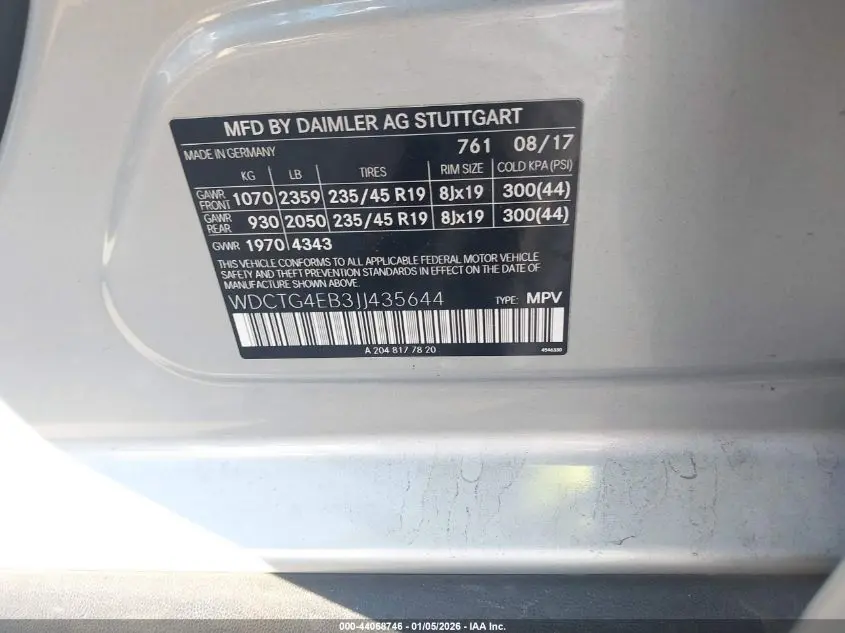 2018 MERCEDES-BENZ GLA 250  