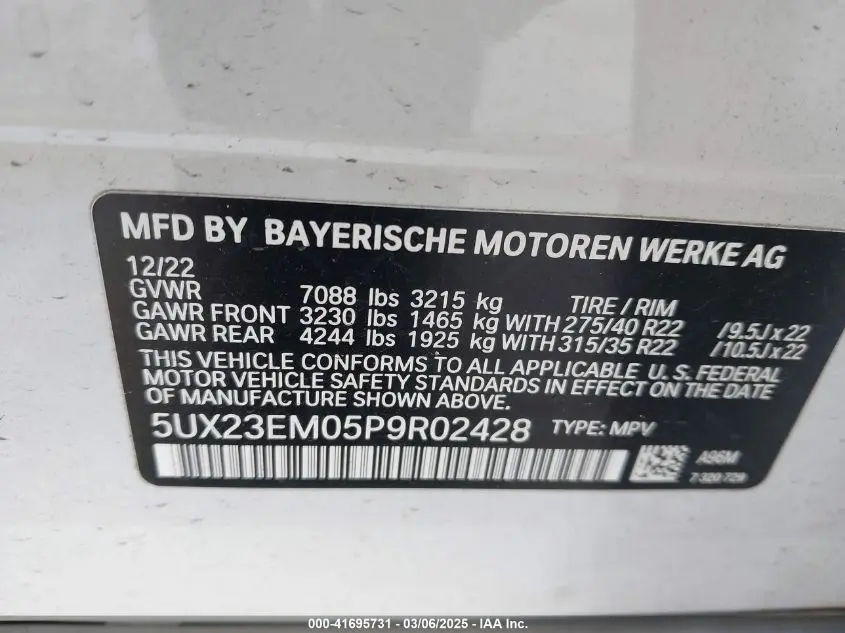 2023 BMW X7 XDRIVE40I