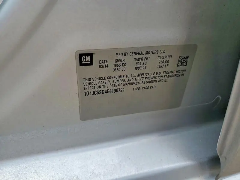 2014 CHEVROLET SONIC LT  