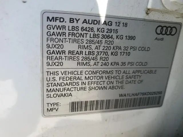 2019 AUDI Q7 PREMIUM PLUS  