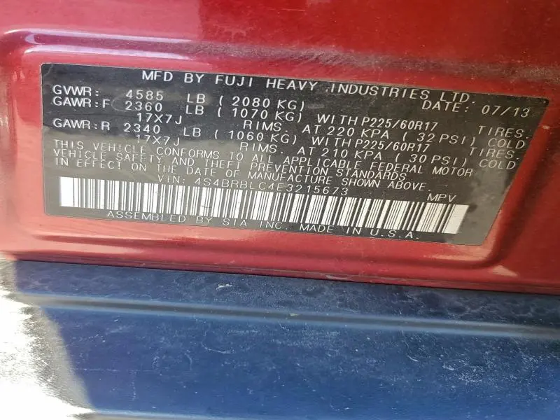 2014 SUBARU OUTBACK 2.5I LIMITED  