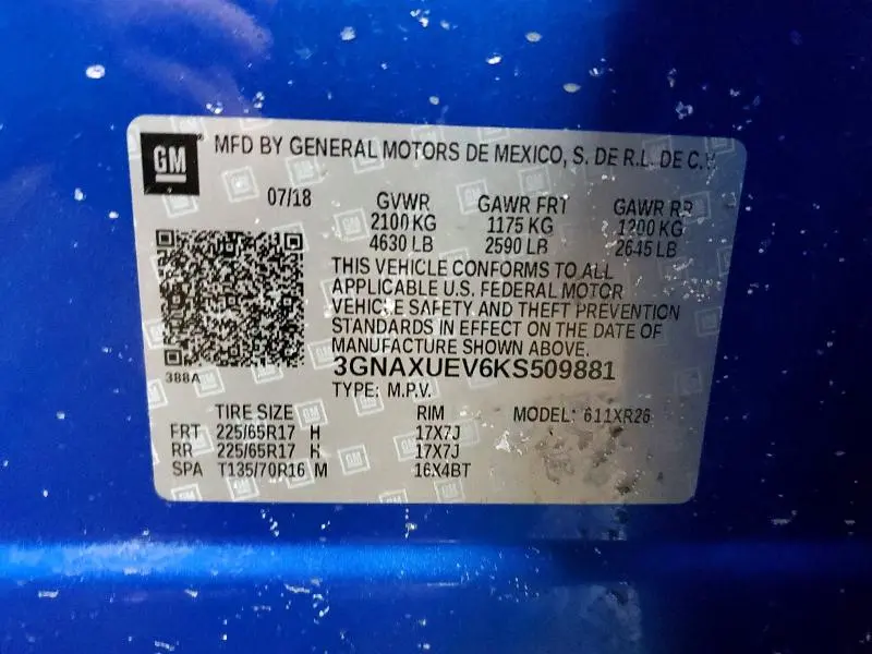 2019 CHEVROLET EQUINOX LT  