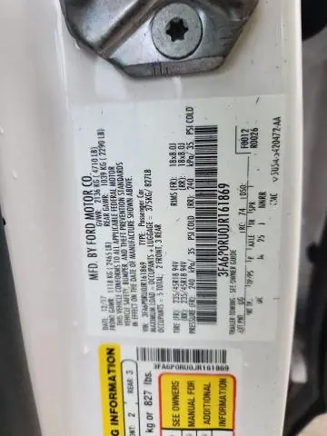 2018 FORD FUSION TITANIUM/PLATINUM HEV  