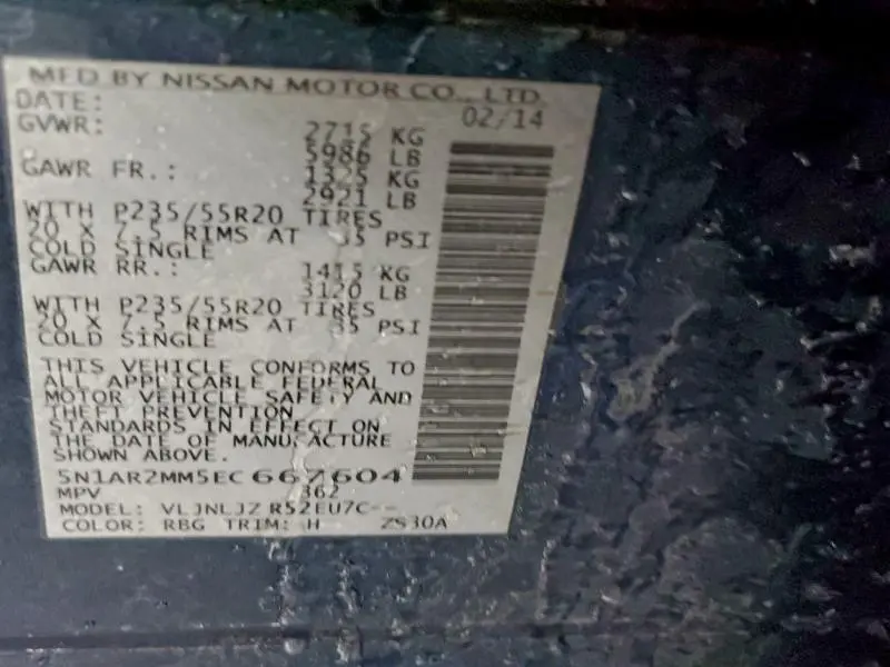 2014 NISSAN PATHFINDER S  