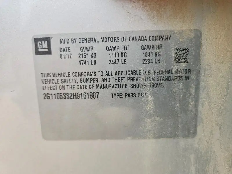 2017 CHEVROLET IMPALA LT  