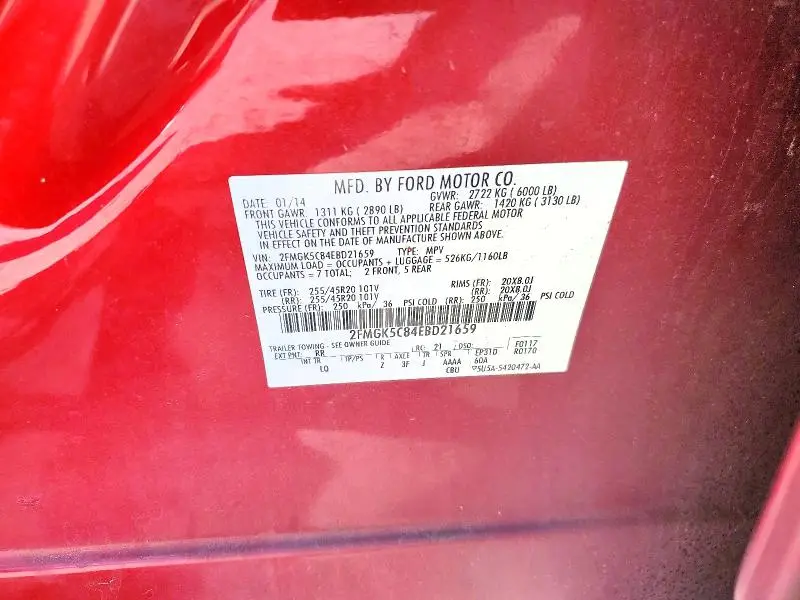 2014 FORD FLEX SEL  