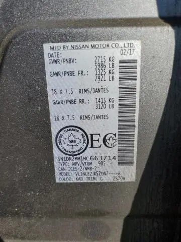 2017 NISSAN PATHFINDER S  