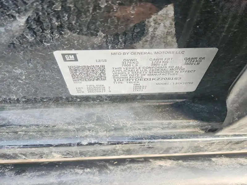 2019 CHEVROLET SILVERADO K1500 LT  