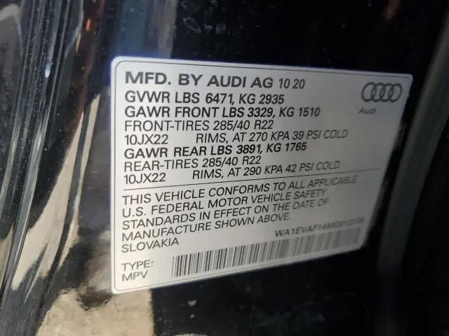 2021 AUDI Q8 PREMIUM PLUS S-LINE  