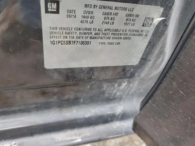 2015 CHEVROLET CRUZE LT  