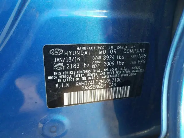 2017 HYUNDAI ELANTRA SE
