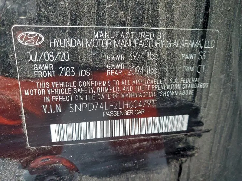 2020 HYUNDAI ELANTRA SE  