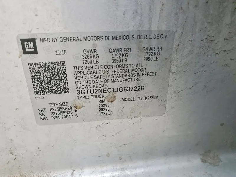 2018 GMC SIERRA K1500 SLT  