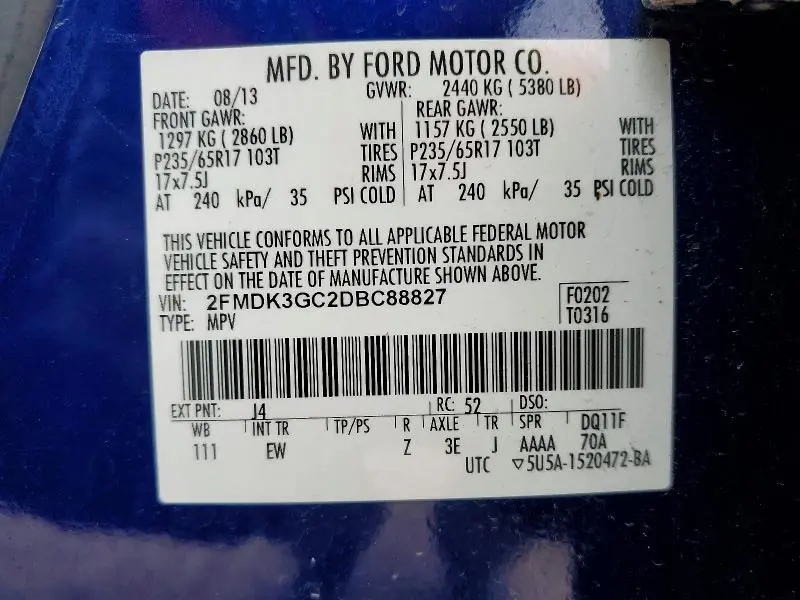 2013 FORD EDGE SE  