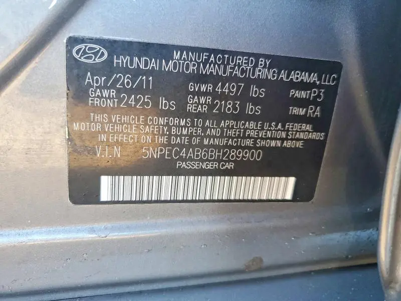 2011 HYUNDAI SONATA SE  