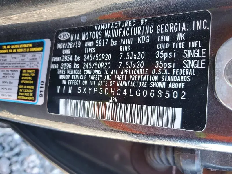 2020 KIA TELLURIDE EX  