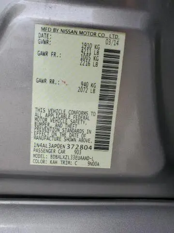 2014 NISSAN ALTIMA 2.5  