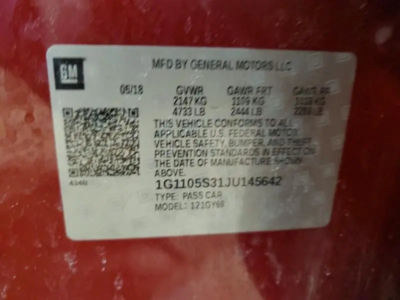 2018 CHEVROLET IMPALA LT  