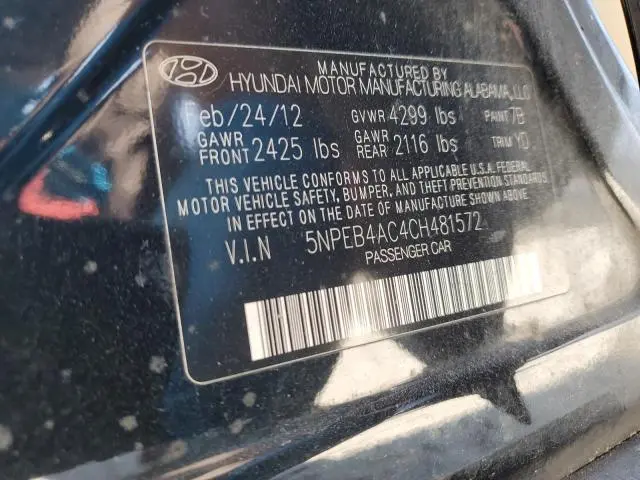 2012 HYUNDAI SONATA GLS  