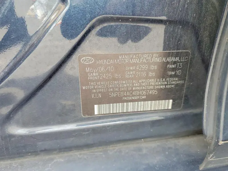 2011 HYUNDAI SONATA GLS  