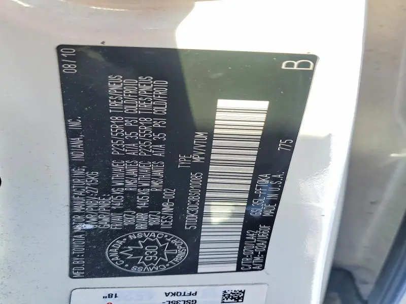 2011 TOYOTA SIENNA XLE  