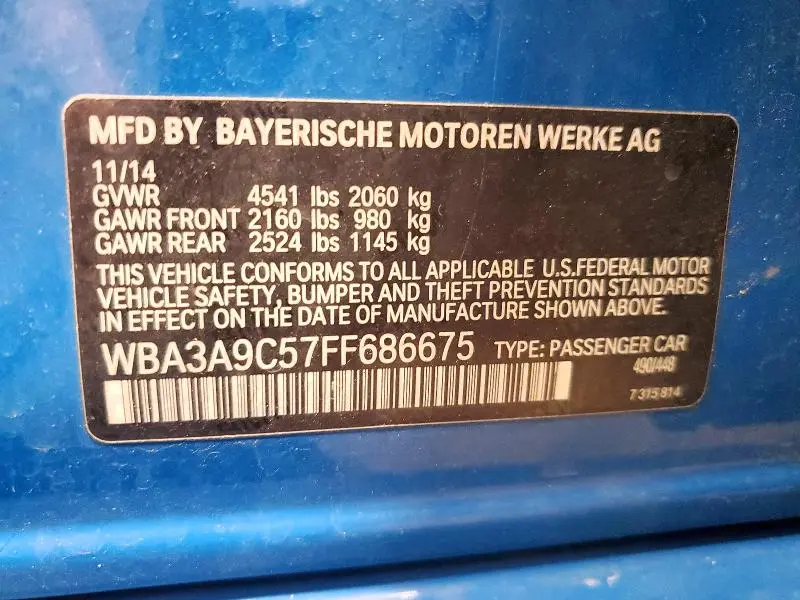 2015 BMW 335 I  