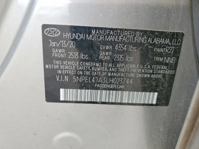 2020 HYUNDAI SONATA SEL  